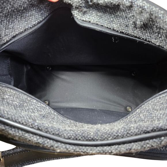 Vintage Pierre Cardin Gray Black Tweed Carry On Shoulder Bag with Strap Unisex - Picture 4 of 7